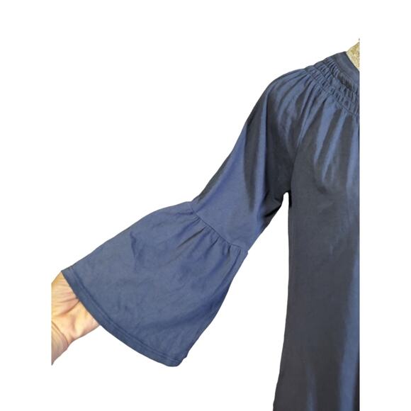 Lilly Pulitzer Tiegan navy bell sleeve button up midi dress 30541 - Picture 4 of 8